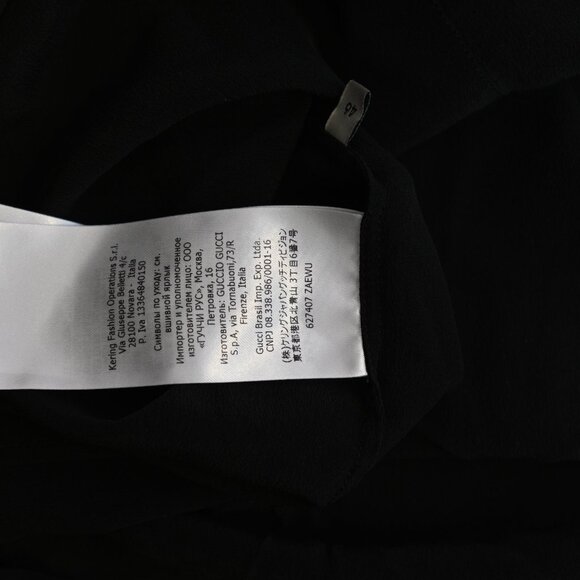 Gucci Black 100% Silk Shirt with Subtle GG Embroidery Very Good Condition - Picture 10 of 12